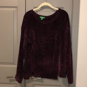 Plum chenille sweater. So soft!